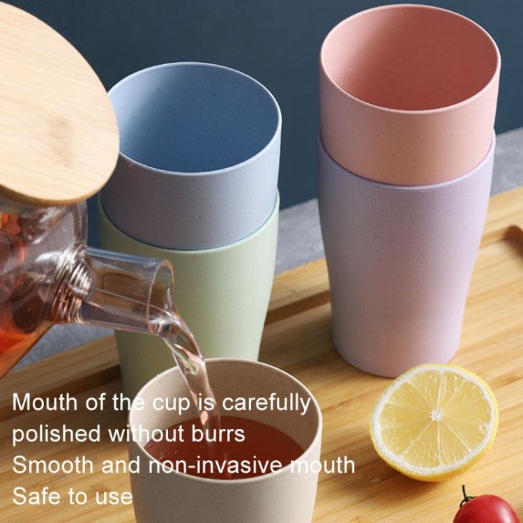 4pcs Wheat Straw Cup Household Plastic Anti-Fall Couple Portable Travel Brushing Cup — view 7