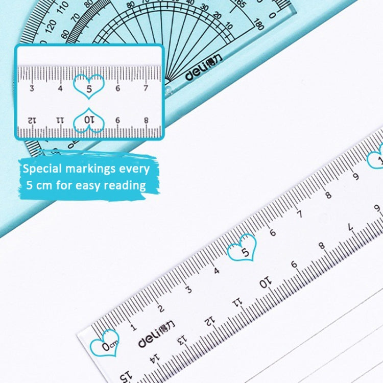 Deli 4-in-1 Ruler Set for Students Ruler Stationery Set