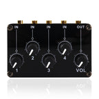 Portable 4-Way Stereo Line Passive Mixer Console — TX400