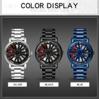SANDA P1057 Men Skeleton Quartz Steel Strap Personalized Watch — Silver