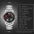 SANDA P1057 Men Skeleton Quartz Steel Strap Personalized Watch — view 5