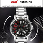 SANDA P1057 Men Skeleton Quartz Steel Strap Personalized Watch — view 6