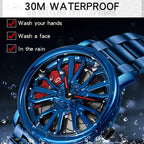 SANDA P1057 Men Skeleton Quartz Steel Strap Personalized Watch — view 8