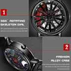 SANDA P1057 Men Skeleton Quartz Steel Strap Personalized Watch — view 11