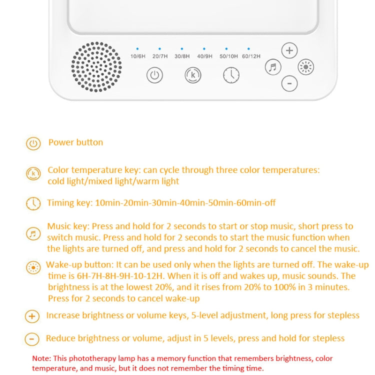 Simulated Sunlight Lamp White Noises Machine SAD Therapy Light With Timer — view 8