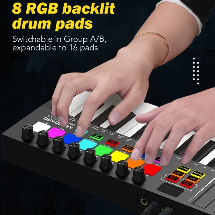 MD02 25 Key USB Keyboard And Drum Pad MIDI Controller Keyboard Piano — view 7