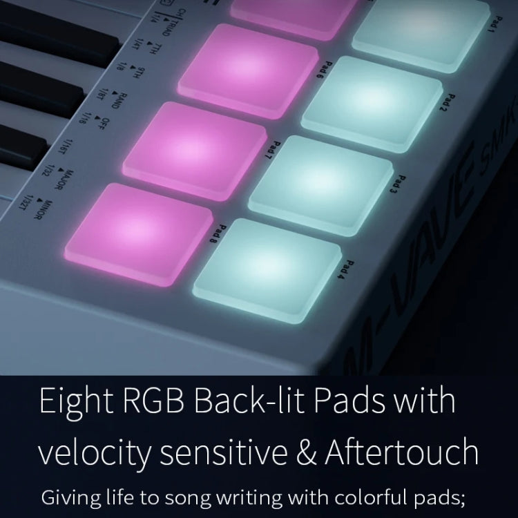 USB MIDI Keyboard Controller With 8 Back Drum Pads, M-VAVE SMK-25 — view 8