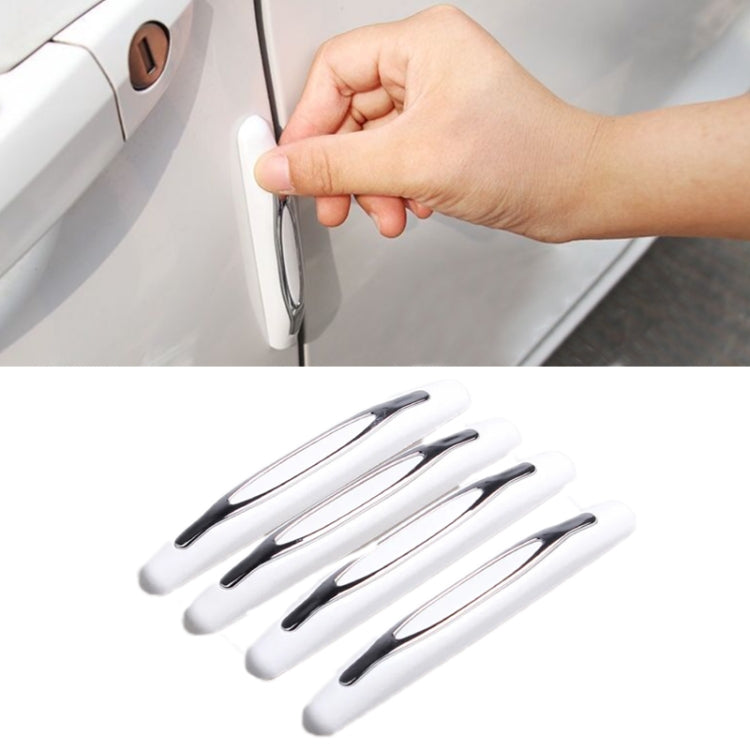 4pcs/set Car Door Anti-collision Strips Rearview Mirror Anti-scratch Stickers — White