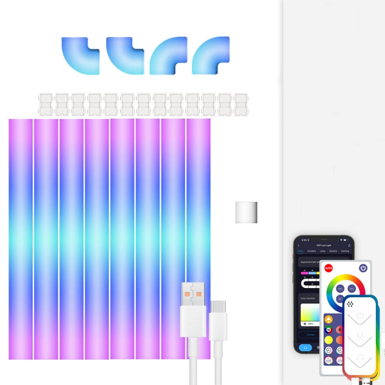 12V RGBIC Splicing Wall Light Intelligent Remote Control Indoor Decorative Ambient Lights — EU Plug