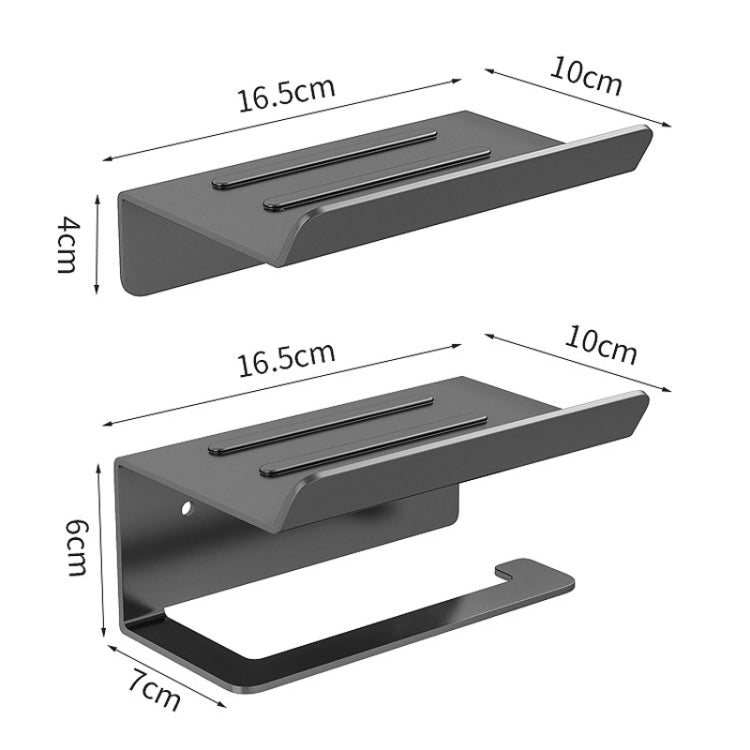 Bathroom Roll Paper Holder No-Punch Cell Phone Storage Shelf — view 8