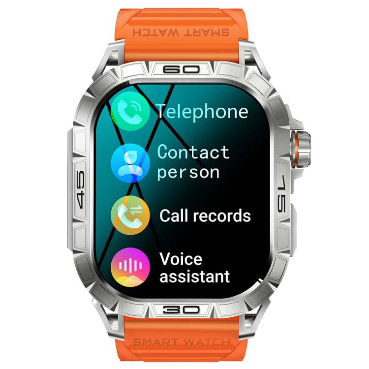 K63 1.96-Inch Heart Rate/Blood Oxygen Monitoring Bluetooth Call Sports Smart Watch — Black