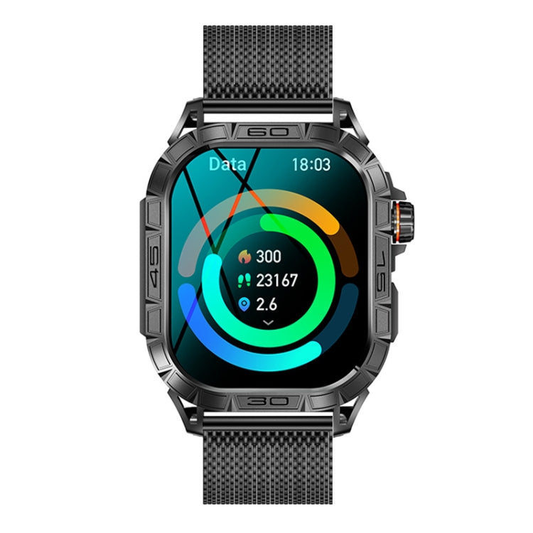 K63 1.96-Inch Heart Rate/Blood Oxygen Monitoring Bluetooth Call Sports Smart Watch — Brown leather