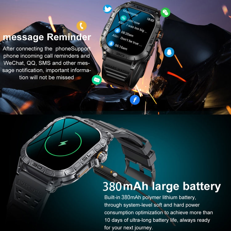 K63 1.96-Inch Heart Rate/Blood Oxygen Monitoring Bluetooth Call Sports Smart Watch
