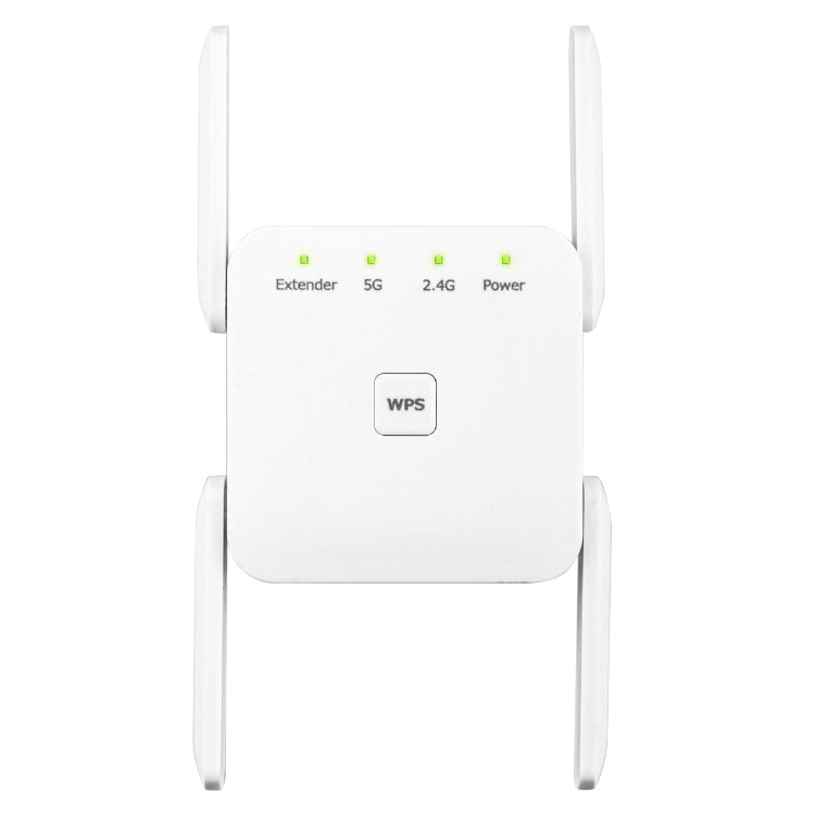 1200Mbps 2.4G / 5G WiFi Extender Booster Repeater Supports Ethernet Port — White US Plug