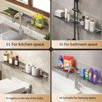 Faucet Rack Home Bathroom Vanity Shelf No Hole Storage Shelf — view 22