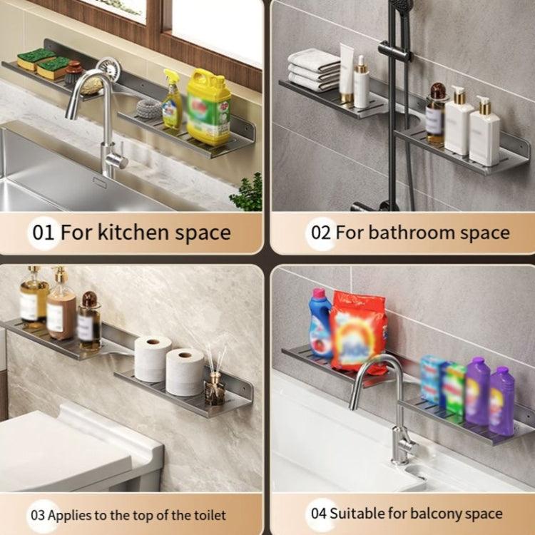 Faucet Rack Home Bathroom Vanity Shelf No Hole Storage Shelf — view 22