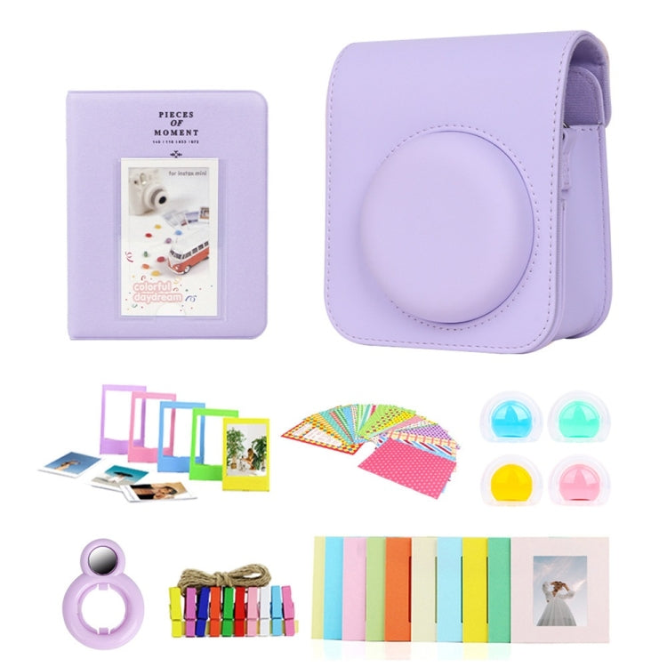 For Polaroid Mini12 7 in 1 Photo Album Sticker Photo Frame Camera Bag — Pink