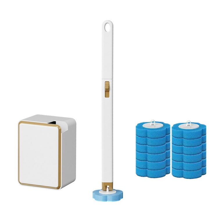 Disposable Toilet Brush Set Wall-mounted Throwable Bathroom Cleaning Brush With Cleaning Solution — With 6pcs Marine Incense Brush Head