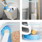 Disposable Toilet Brush Set Wall-mounted Throwable Bathroom Cleaning Brush With Cleaning Solution — view 7