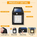Solar Outdoor Tungsten Wall Light 3 Modes Body Sensing Waterproof Garden Villa Night Light — view 8