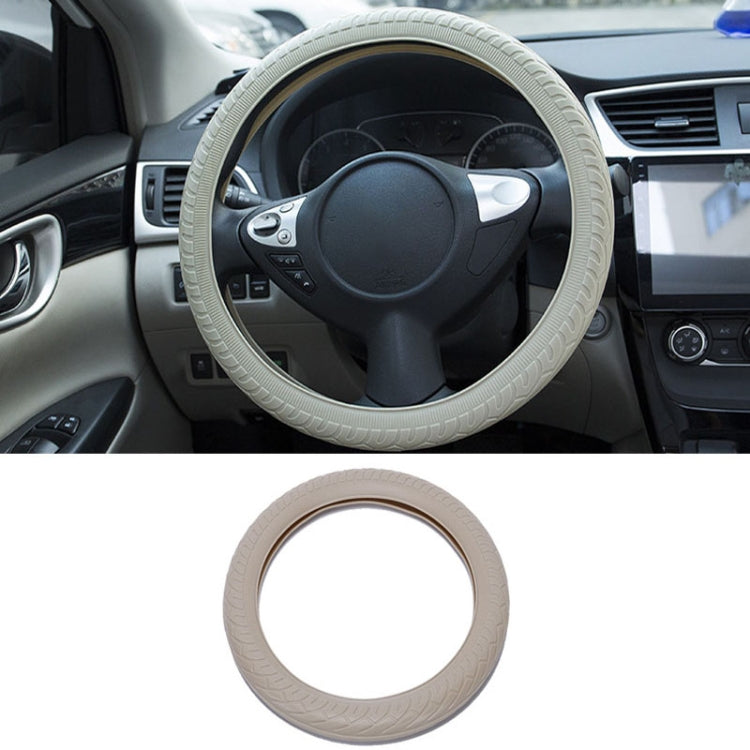 Car Silicone Protective Cover Wear Resistant Non-Slip Tire Pattern Driving Grip Sleeve — Black