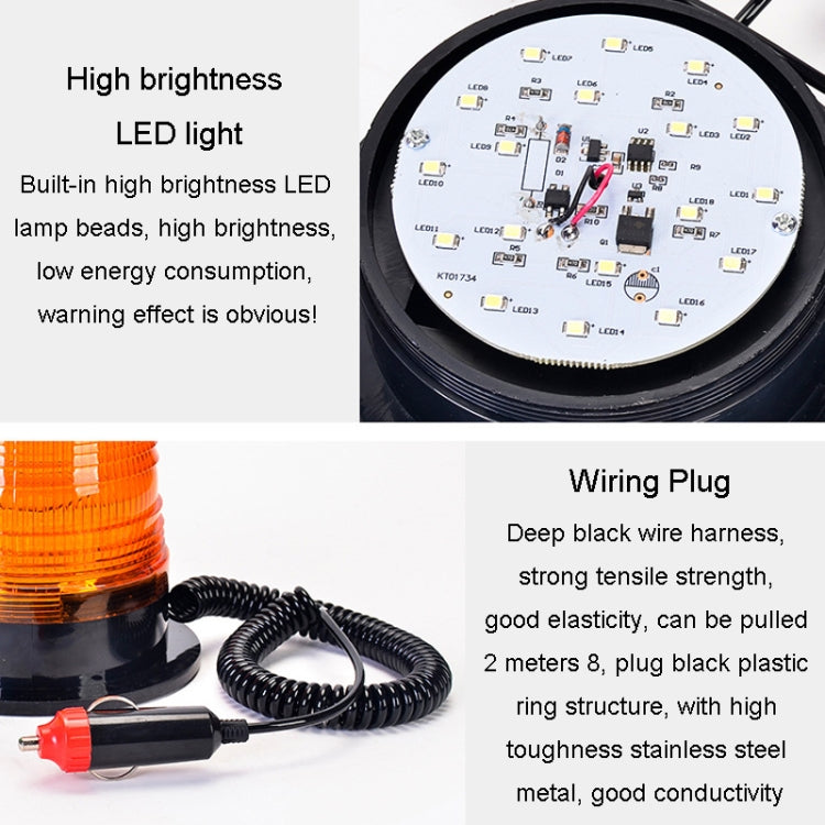 Magnetic School Bus Warning Lights Car Ceiling Flashing Lights With Cigarette Lighter