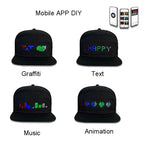 LED Luminous Advertising Hat DIY Words Pixel Lighting Rechargeable Bluetooth APP Control Scrolling Message Flexible Cap — view 7