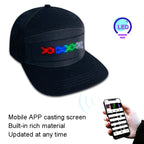 LED Luminous Advertising Hat DIY Words Pixel Lighting Rechargeable Bluetooth APP Control Scrolling Message Flexible Cap — view 8