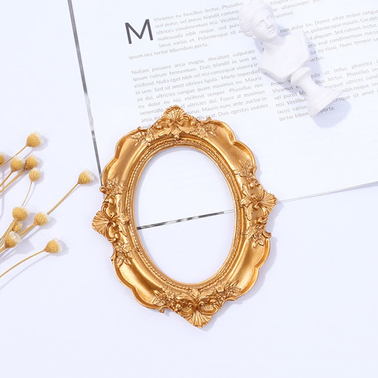 Vintage Gold Resin Mini Photo Frame Earrings Jewelry Decoration Photo Props — view 6