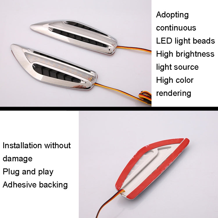 2pcs Car Fender Blade Dynamic Side Marker Lights 12V LED High Bright Daytime Running Lights