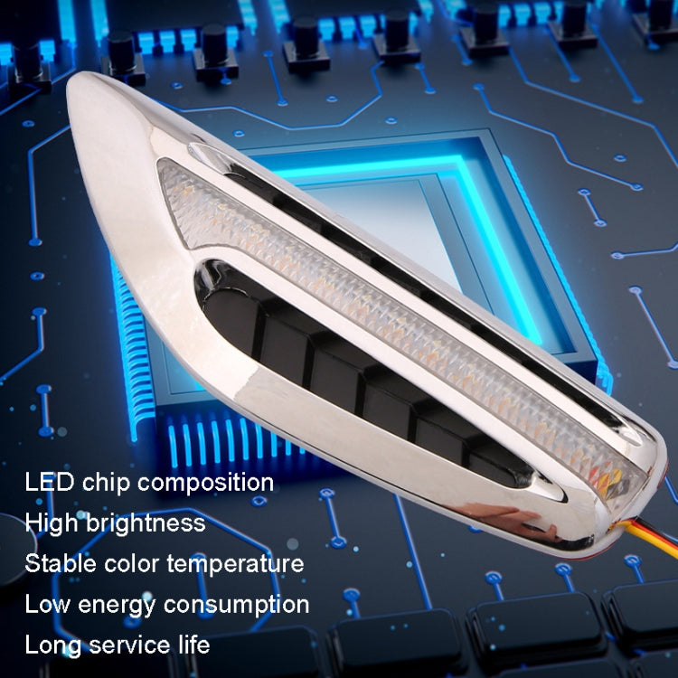 2pcs Car Fender Blade Dynamic Side Marker Lights 12V LED High Bright Daytime Running Lights