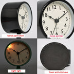 Metal Retro Silent Table Alarm Clock Student Bedside Clock With Night Light — view 8