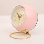 Round Metal Clock Silent Children Electronic Alarm Clock with Light — view 5