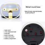 Round Metal Clock Silent Children Electronic Alarm Clock with Light — view 8