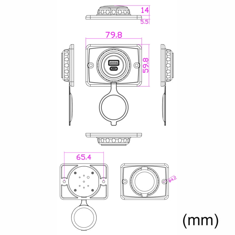 Car Ship Modified Waterproof USB Socket Charger