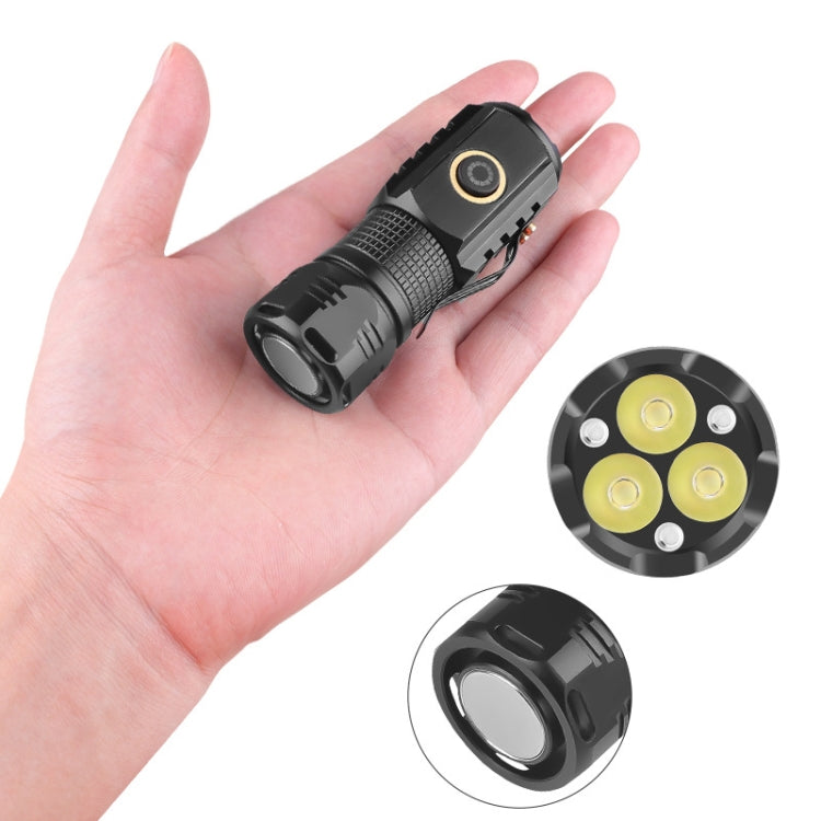 3LED Strong Light TYPE-C Charging Convenient Mini Multi-Function Flashlight
