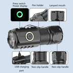 3LED Strong Light TYPE-C Charging Convenient Mini Multi-Function Flashlight
