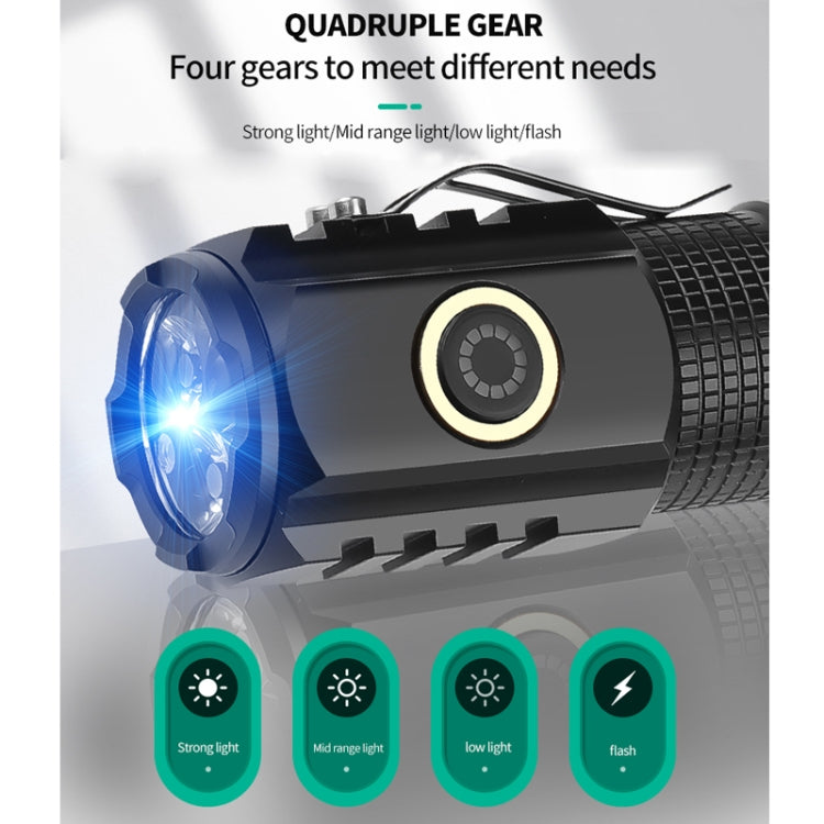 3LED Strong Light TYPE-C Charging Convenient Mini Multi-Function Flashlight