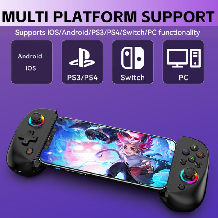 D8 Mobile Phone Stretch Band Light Gamepad Dual Hall Wireless Bluetooth Somatic Vibration Grip for PC / Android / IOS / Tablet / PS3 / PS4 / Switch