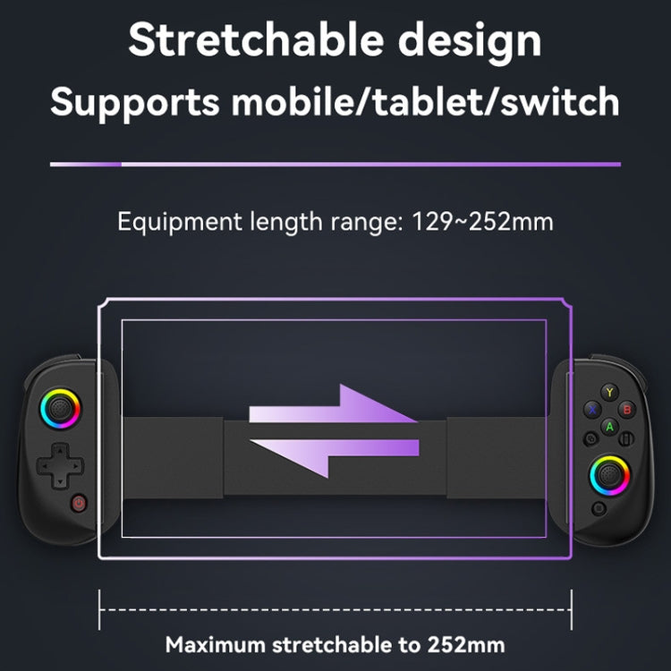 D8 Mobile Phone Stretch Band Light Gamepad Dual Hall Wireless Bluetooth Somatic Vibration Grip for PC / Android / IOS / Tablet / PS3 / PS4 / Switch