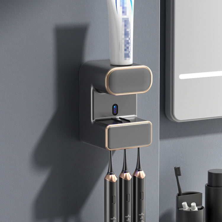Smart Induction Toothpaste Squeezer Wall-mounted Toothbrush Holder — Without Sterilizing Beige