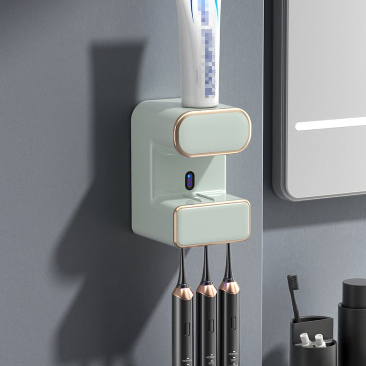 Smart Induction Toothpaste Squeezer Wall-mounted Toothbrush Holder — With Sterilizing Black