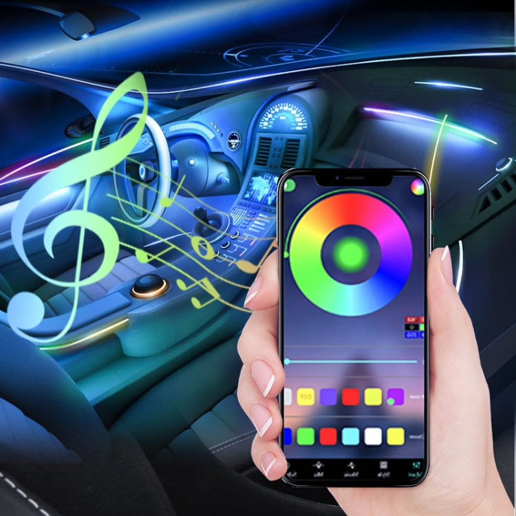 Car Interior Fiber Optic Cold Light RGB Ambient Lamp Center Phantom Footwell Atmosphere Lights