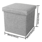 Home Foldable Fabric Storage Chairs Multifunctional Square Sofa — Lake Blue