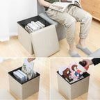 Home Foldable Fabric Storage Chairs Multifunctional Square Sofa — view 11