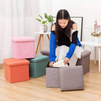 Home Foldable Fabric Storage Chairs Multifunctional Square Sofa — view 12