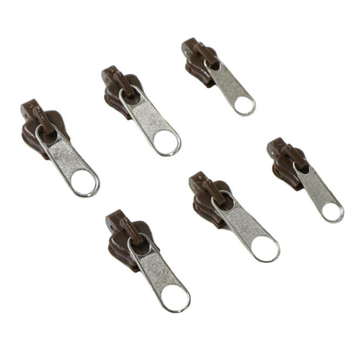 6pcs/Pack Universal Jacket Zipper Puller Plastic Zipper Sewing Tool — OPP Black Head+Silver Handle