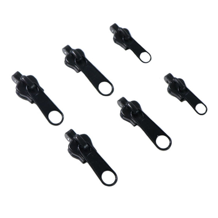6pcs/Pack Universal Jacket Zipper Puller Plastic Zipper Sewing Tool — OPP Coffee Head+Silver Handle)
