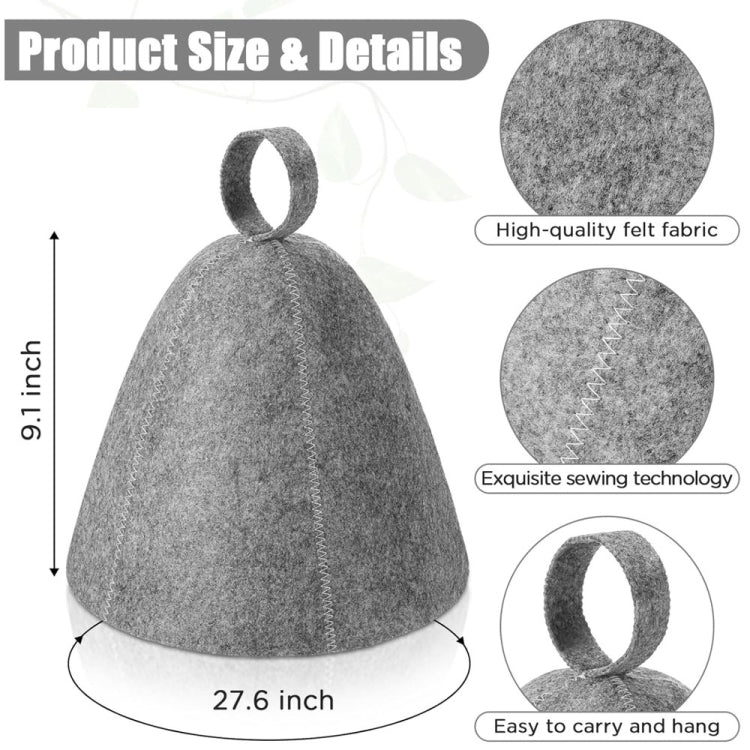 Felt Sauna Hot Spring Bath Hat Absorbent Hair Drying Cap — view 3