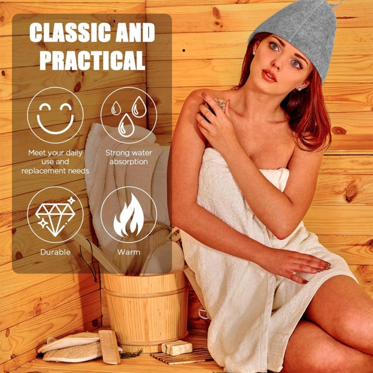 Felt Sauna Hot Spring Bath Hat Absorbent Hair Drying Cap — view 4